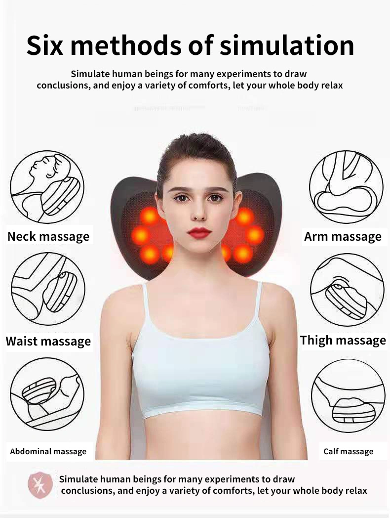 Head Shoulder Back Neck Shiatsu Vibrator Infrared Neck Massage Pillow