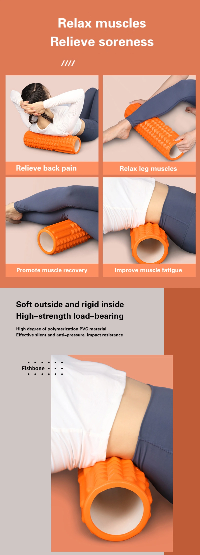 Yoga Foam Roller Deep Tissue Massage Gym Equipment