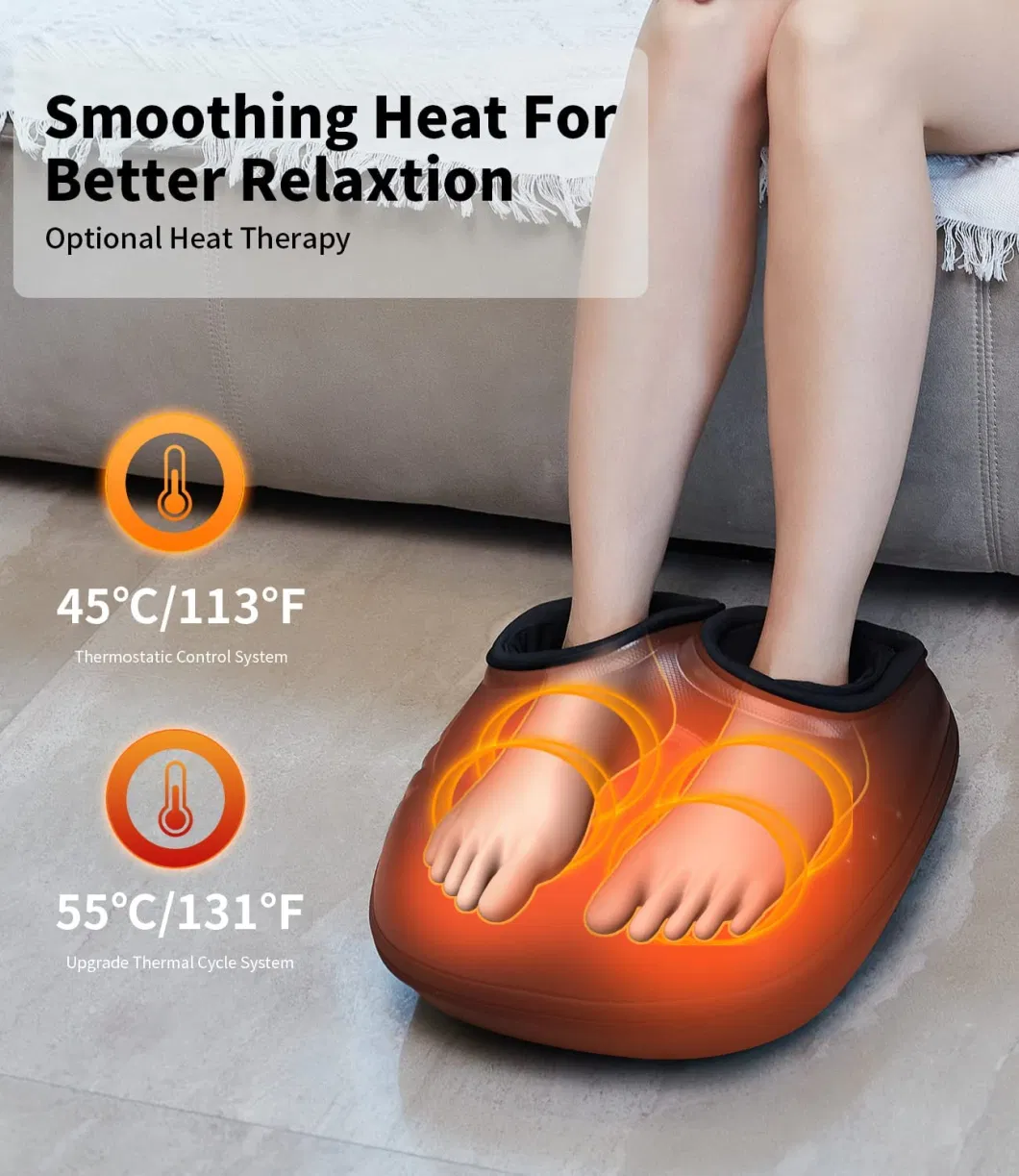 New 3 in 1 Foot Massager with Heat Kneading Vibration Air Compression