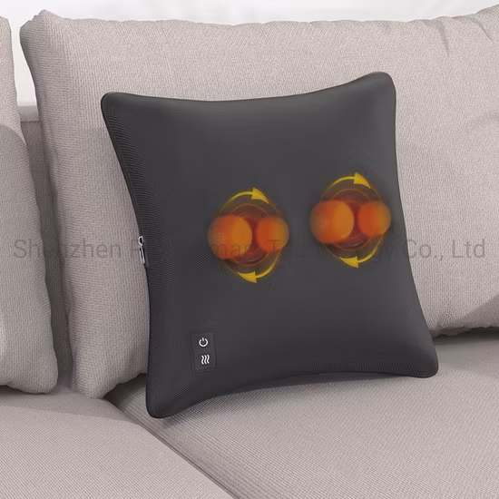 電動カーシートマッサージクッション 3D 練り温熱腰部背中マッサージャー