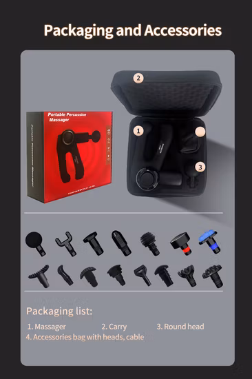 パーカッション治療用ハンドヘルドマッサージャー可変強度で背中、首、脚、足、肩、筋肉、腱炎、